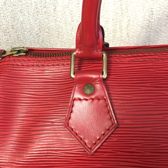 Authentic Louis Vuitton Speedy 25 bag red leather - Picture 10 of 16